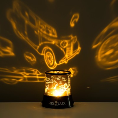 Ночник-проектор «Ретротехника» LED USB/от батареек черный 10.8×10.8×11.5 см RISALUX