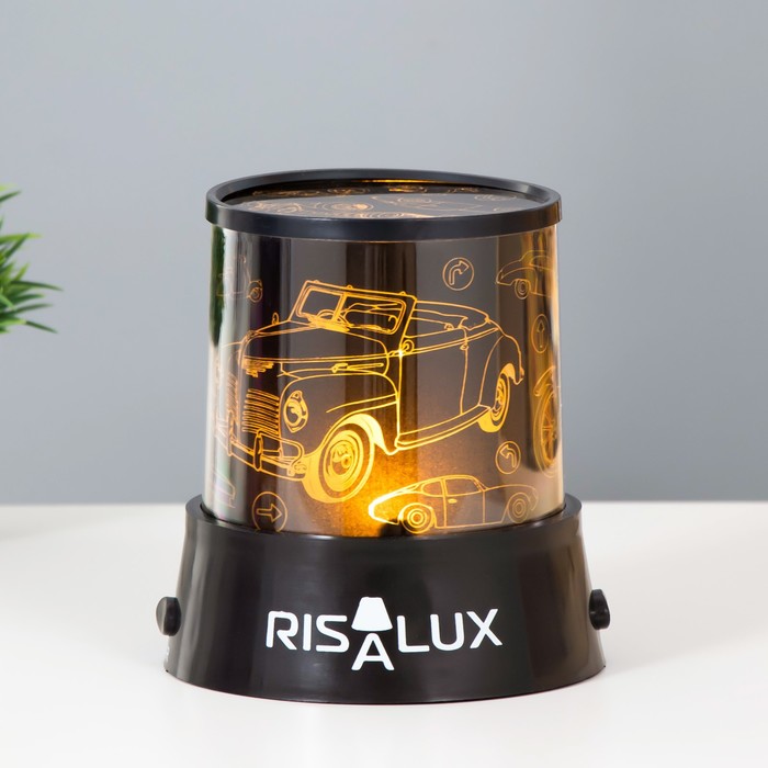Ночник-проектор "Ретротехника" LED USB/от батареек черный 10,8х10,8х11,5 см RISALUX - фото 1884012638
