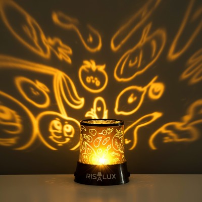 Ночник-проектор «Фрукты. Правильное питание» LED USB/от батареек черный 10.8×10.8×11.5 см RISALUX 9