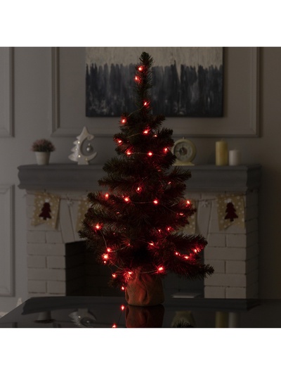 Умная гирлянда «Нить» 5 м, роса, IP20, серебристая нить, 50 LED, управление с приложения, свечение RGB, USB