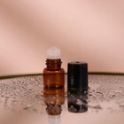Флакон стеклянный для парфюма, со стеклянным роликом, 1 мл, цвет коричневый/чёрный - Фото 2
