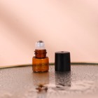 Флакон стеклянный для парфюма, с металлическим роликом, 1 мл, цвет коричневый/чёрный - Фото 2