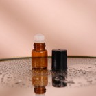 Флакон стеклянный для парфюма, со стеклянным роликом, 2 мл, цвет коричневый/чёрный - Фото 2