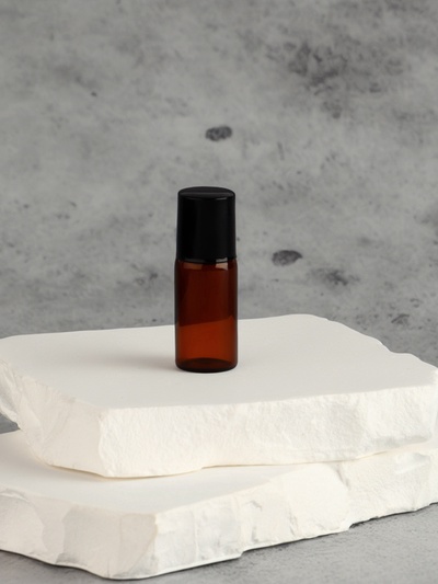 Флакон для парфюма, со стеклянным роликом, 3 мл, коричневый