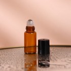 Флакон стеклянный для парфюма, с металлическим роликом, 4 мл, цвет коричневый/чёрный - Фото 2