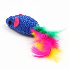 Мышь с пером, 4.5 см, синяя - Фото 3