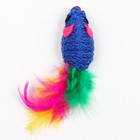 Мышь с пером, 4.5 см, синяя - Фото 4