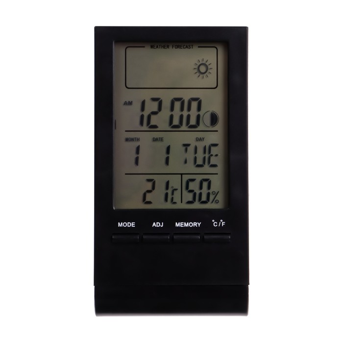 Термометр электронный LTR-06, комнатный, гигрометр, будильник, 1хLR1140 черный - фото 1897288612