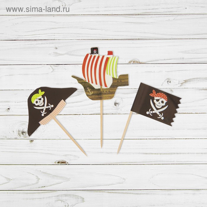 Шпажки для канапе "Пират" (набор 12 шт) - Фото 1