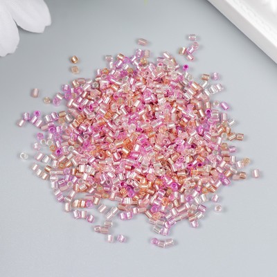 Бисер стекло 12/0 «Цилиндр. Розовый меланж», 10 г