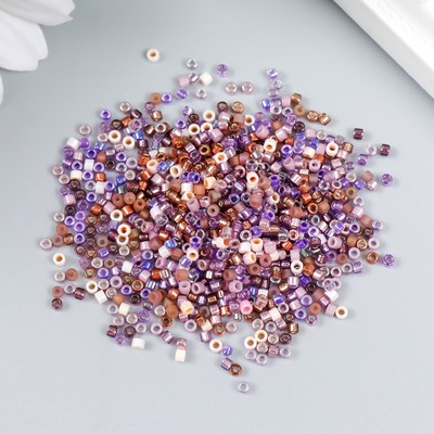 Бисер стекло 12/0 «Перламутр. Сиреневое ассорти», 10 г