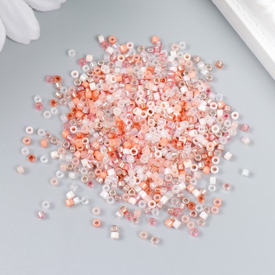Бисер стекло 12/0 «Перламутр. Нежно-розовое ассорти», 10 г