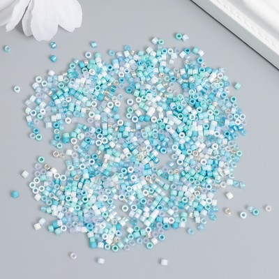 Бисер стекло 12/0 «Перламутр. Голубое ассорти», 10 г