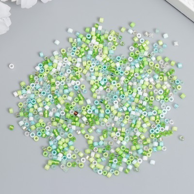 Бисер стекло 12/0 «Перламутр. Светло-зелёное ассорти», 10 г