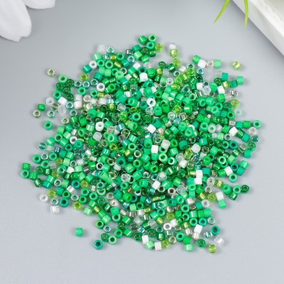 Бисер стекло 12/0 «Перламутр. Зелёное ассорти», 10 г