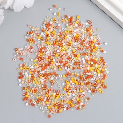 Бисер стекло 12/0 «Перламутр. Оранжевое ассорти», 10 г