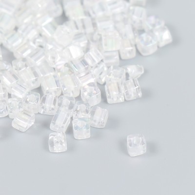 Бисер стекло 6/0 «Кубик. Прозрачный перламутр», 10 г