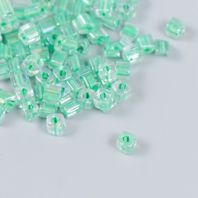 Бисер стекло 6/0 «Кубик. Полупрозрачный. Светло-зелёный» 10 г
