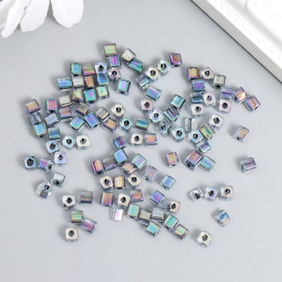 Бисер стекло 6/0 «Кубик. Полупрозрачный. Радужный», 10 г