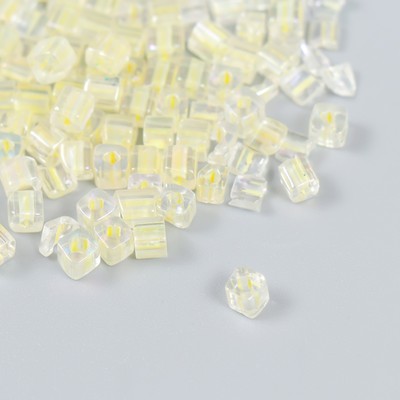 Бисер стекло 6/0 «Кубик. Полупрозрачный. Жёлтый», 10 г