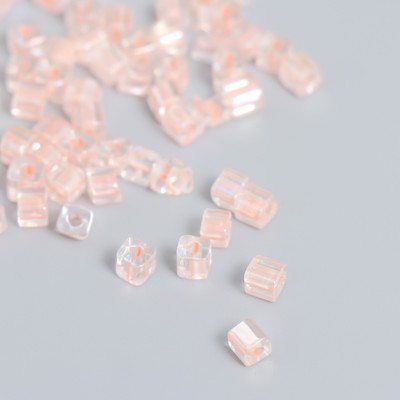 Бисер стекло 6/0 «Кубик. Полупрозрачный. Нежно-розовый», 10 г