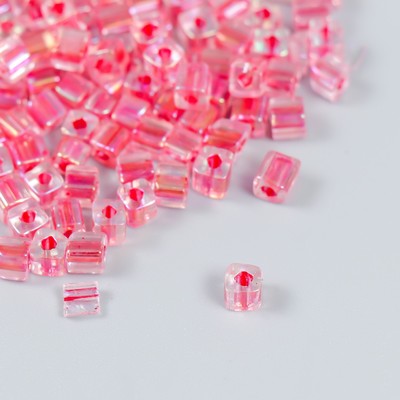 Бисер стекло 6/0 «Кубик. Полупрозрачный. Красный», 10 г