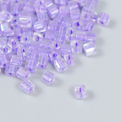 Бисер стекло 6/0 «Кубик. Полупрозрачный. Светло-сиреневый», 10 г