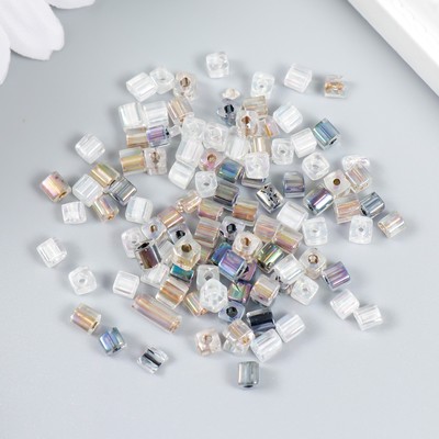 Бисер стекло 6/0 «Кубик. Полупрозрачный. Побережье», 10 г