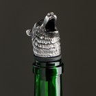 Фигурная крышка для бутылки "Медведь" серебро, 10х3см - Фото 2