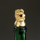 Фигурная крышка для бутылки "Лев" золото, 10х3см - фото 4484006