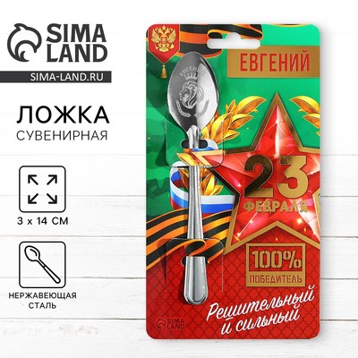 Ложка чайная именная «Евгений», h=14 см