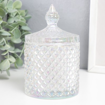 Шкатулка для украшений «Ромбы и купол», стекло, перламутр, 14×8.2×8.2 см