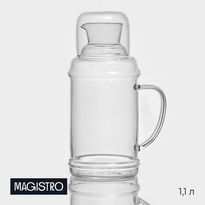 Кувшин стеклянный Magistro «Жакоб», 1,1 л, стакан в комплекте