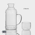 Кувшин стеклянный Magistro «Жакоб», 1.1 л, стакан в комплекте - Фото 2