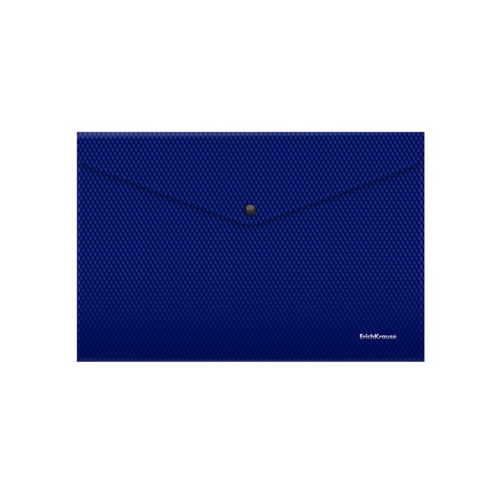 Папка-конверт на кнопке А4, 180 мкм, ErichKrause Diamond Total Blue, вмещает до 120 листов, полупрозрачная, с тиснением, синяя - Фото 1