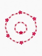 Набор детских украшений Выбражулька «Цветочки», 2 предмета: бусы, браслет d=6 см розовый - Фото 1