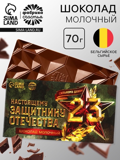 Молочный шоколад «Настоящему защитнику», 70 г