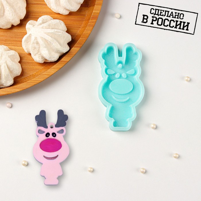 Молд для заливки «Олень», силикон, 8×3.7×0.8 см, бирюзовый - Фото 1