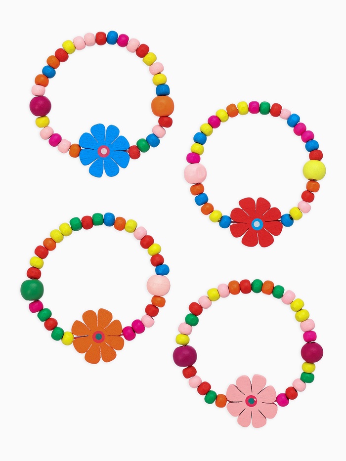 Браслет детский «Выбражулька. Цветы с бусинами», d=6 см, МИКС