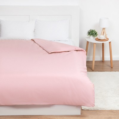 Пододеяльник евро «Этель» Plain collection, 200×215 см, розовый, поплин