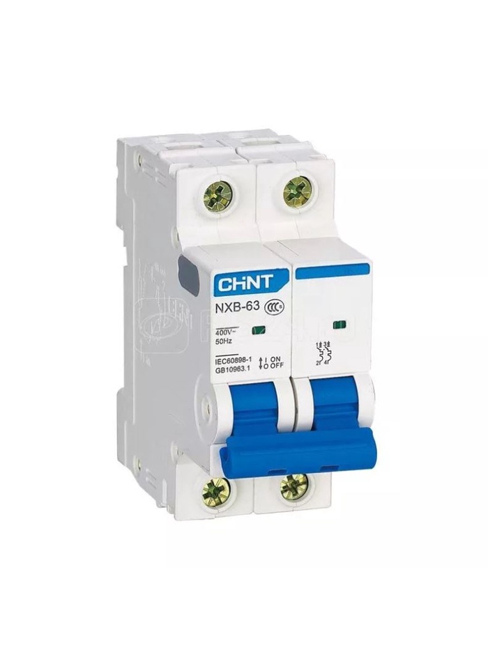 Выключатель автоматический CHINT NXB-63S, 2 полюса, C-тип, 10 А, 4.5 кА - Фото 1