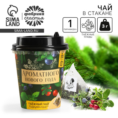 Чай новогодний в пирамидке «Ароматного Нового года», вкус: таежный чай, 3 г