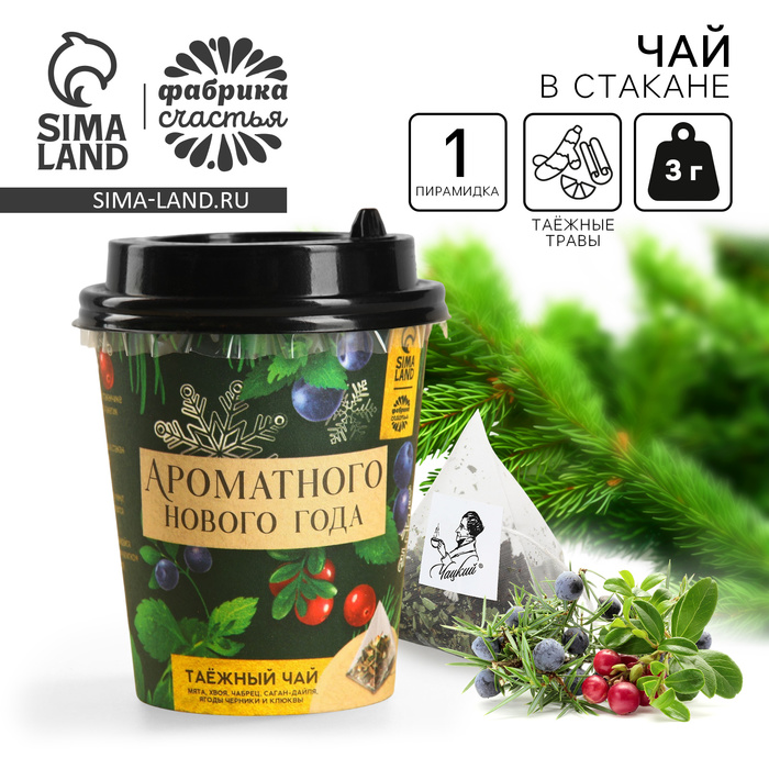 Чай новогодний в пирамидке «Ароматного Нового года», вкус: таежный чай, 3 г - Фото 1