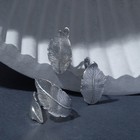 Гарнитур посеребрение 2 предмета: серьги, кольцо "Листва", 18 размер - фото 10045568