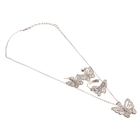 Гарнитур 3 предмета: серьги, кулон, кольцо безразмерное "Бабочки блестящие" цвет белый в серебре - Фото 2