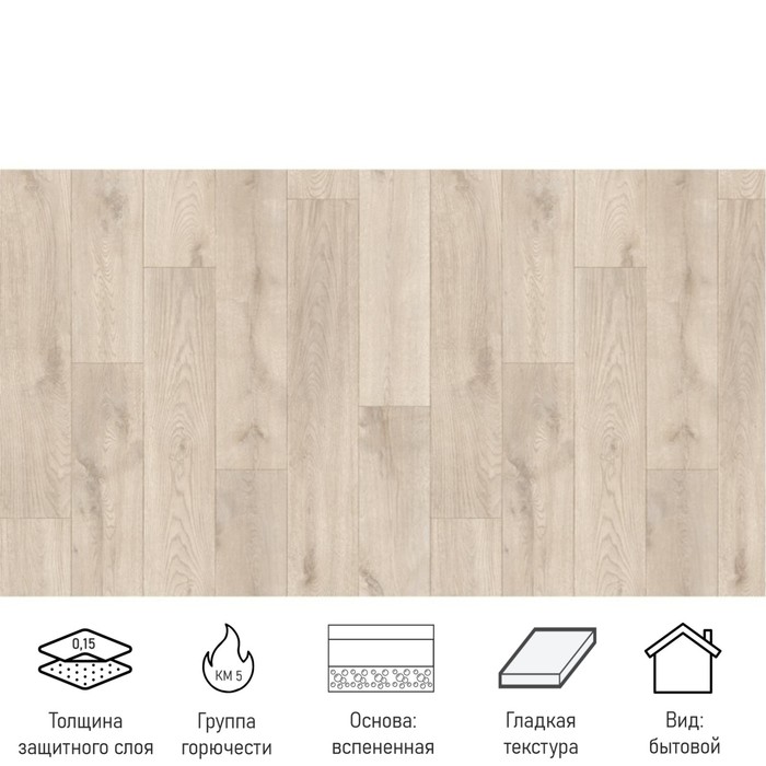 Линолеум бытовой Delta Como 1, ширина 3.5 м, длина 3 м, толщина 2.5 мм, 10.5 м² - Фото 1