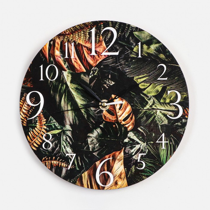 Часы настенные, серия: Интерьер, "Листья", дискретный ход, d-23.5 см - фото 1906105523