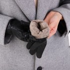 Перчатки женские, размер 8.5, с утеплителем, цвет чёрный - Фото 3