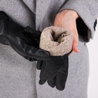 Перчатки женские, размер 9, с утеплителем, цвет чёрный - Фото 3