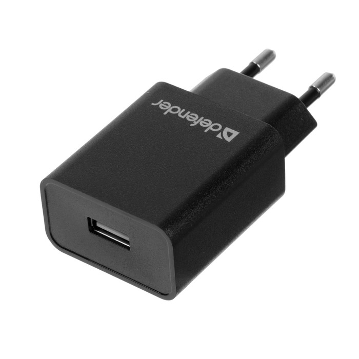 Сетевое зарядное устройство Defender EPA-10, 1 USB, 2.1 А, чёрное - Фото 1